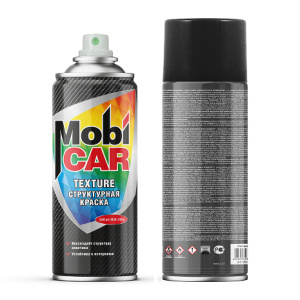 MobiCAR Структурная краска Texture матовая СПРЕЙ 520 мл, Черный