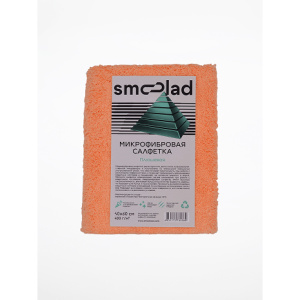 SMOOLAD Салфетка из Микрофибры (оранж.) ПЛЮШЕВАЯ ультразвуковая обработка 400гр/м 40х60см