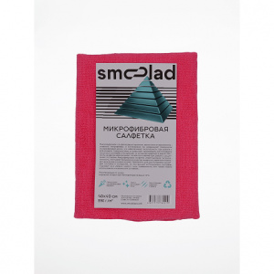 SMOOLAD Салфетка из Микрофибры (красный) ультразвуковая обработка 280гр/м 40х40см