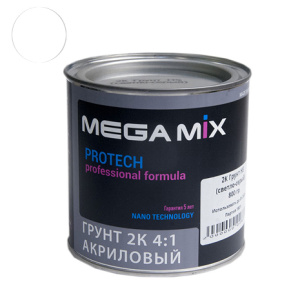 MEGA MIX 2К Акриловый грунт выравнивающий 4:1 HS 90 (белый) + ОТВЕРДИТЕЛЬ (800 гр+200 гр)