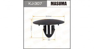 307KJ Клипса  пластм. крепежная  KJ- 307 (50 шт. в уп.) ЦЕНА ЗА ШТ.