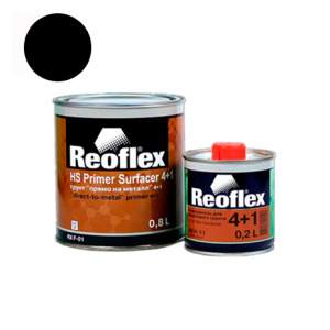REOFLEX Грунт 2К (4+1) акрил. ПРЯМО НА МЕТАЛЛ+отв. (0,8л+0,2л) (Черный)
