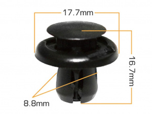 338KJ Клипса  пластм. крепежная  KJ-338 (50 шт. в уп.) ЦЕНА ЗА ШТ.