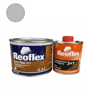 REOFLEX Грунт 2К (3+1) акрил.+отв. (0,5л+0,17л) (серый)
