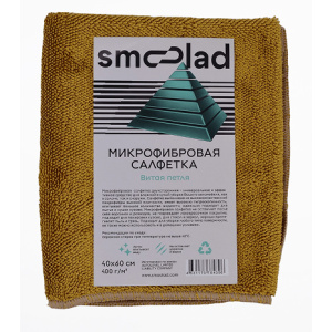 SMOOLAD Салфетка из Микрофибры (горчичный) Витая петля, Оверлок 400гр/м 40х60см