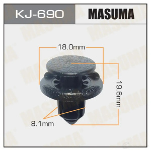 690KJ Клипса  пластм. крепежная  KJ- 690 (50 шт. в уп.) ЦЕНА ЗА ШТ.