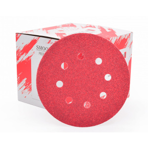 1000Р SMOOLAD 125мм 8отв Абразив на пластиковой основе (красный)