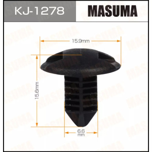 1278KJ Клипса  пластм. крепежная  KJ-1278 (50 шт. в уп.) ЦЕНА ЗА ШТ.