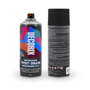 DECORIX Грунт-эмаль по ржавчине ЧЕРНЫЙ Глянцевый 
