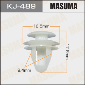 489KJ Клипса  пластм. крепежная  KJ-489 (50 шт. в уп.) ЦЕНА ЗА ШТ.