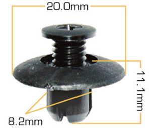 007KJ Клипса  пластм. крепежная  KJ- 007/KJ-1218 (50 шт. в уп.) ЦЕНА ЗА ШТ.