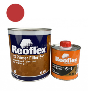 REOFLEX Грунт 2К (5+1) акрил.+отв. (0,8л+0,16л) (Красный)