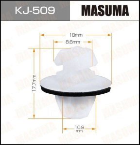 509KJ Клипса  пластм. крепежная  KJ-509 (50 шт. в уп.) ЦЕНА ЗА ШТ.