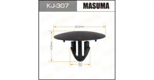 307KJ Клипса  пластм. крепежная  KJ- 307 (50 шт. в уп.) ЦЕНА ЗА ШТ.