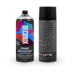 DECORIX Грунт для пластика СПРЕЙ (520мл) черный