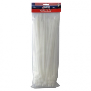 Хомут нейлоновый белый (2,5 мм х 200 мм х 100 шт) ZT-001-R