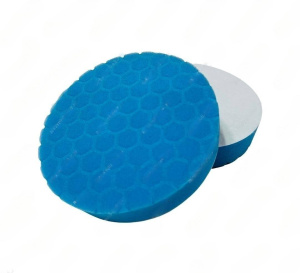 SUP Полир. круг на Липучке, Синий D150мм (Ребристый Ромб-Шестиуголный) Мягкий