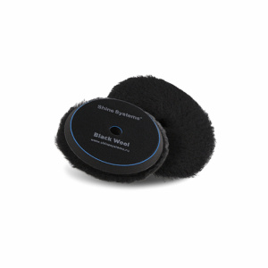 Shine Systems Black Wool Pad - полировальный круг из черного меха, 130 мм