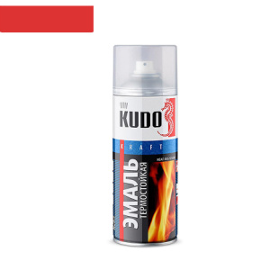 Красная  эмаль термостойкая 520 мл. Кudo/12 	