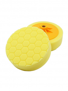 SUP Полир. круг на пластиковой основе М14, ЖЕЛТЫЙ D150мм (Ребристый Ромб-Шестиуголный) Универсальный