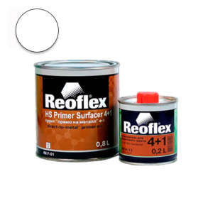 REOFLEX Грунт 2К (4+1) акрил. ПРЯМО НА МЕТАЛЛ+отв. (0,8л+0,2л) (Белый)