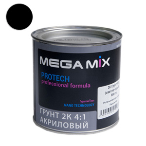 MEGA MIX 2К Акриловый грунт выравнивающий 4:1 HS 90 (черный) + ОТВЕРДИТЕЛЬ (800 гр+200 гр)