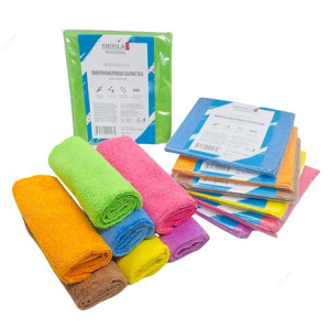 SMOOLAD Салфетка из Микрофибры (коричневая) ультразвуковая обработка 280гр/м 30х30см (инд. уп)