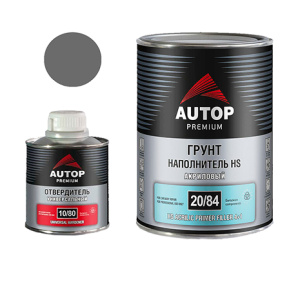 AUTOP Premium 20/84 - 2К Грунт наполнитель HS акриловый 4+1 (Серый) + ОТВЕРДИТЕЛЬ (1+0,5л)