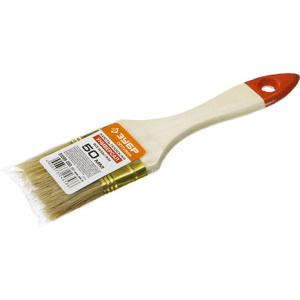 Кисть плоская ЗУБР "УНИВЕРСАЛ-ОПТИМА", светлая щетина, деревянная ручка, 50мм