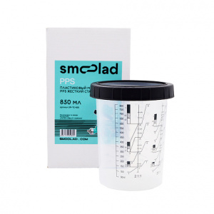 SMOOLAD Твердый стакан 850ml с мерными шкалами и гайкой