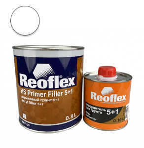 REOFLEX Грунт 2К (5+1) акрил.+отв. (0,8л+0,16л) (Белый)