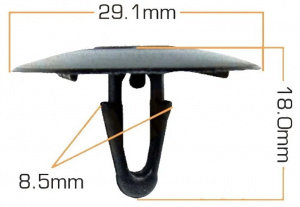 369KJ Клипса  пластм. крепежная  KJ-369/K-369/K-010 (50 шт. в уп.) ЦЕНА ЗА ШТ.