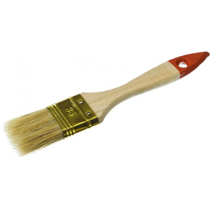 Кисть плоская ЗУБР "УНИВЕРСАЛ-ОПТИМА", светлая щетина, деревянная ручка, 35мм