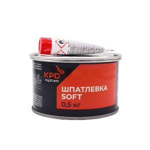 KPD SYSTEM Шпатлевка среднезернистая (мягкая, желтая) SOFT 0.5 кг 