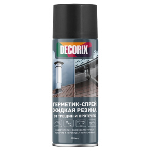 DECORIX Герметик-спрей жидкая резина от трещин и протечек высокоэластичный 520 мл Серый
