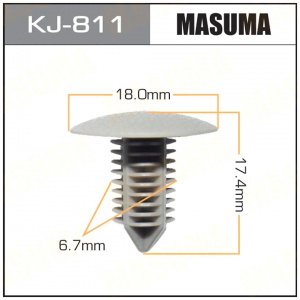 811KJ Клипса  пластм. крепежная  KJ- 811 (50 шт. в уп.) ЦЕНА ЗА ШТ.