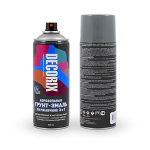 DECORIX Грунт-эмаль по ржавчине СЕРЫЙ глянцевый