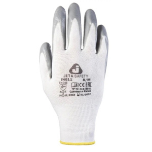 JETAPRO Перчатки из полиэф. пряжи c нитриловым покрытием,цвет БЕЛ/СЕР (размер XL) Цена за пару