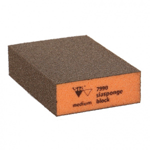 SIA 7991 губка siasponge block четырех. 69*98*26мм мягк.Medium ОРАНЖЕВАЯ(ЦЕНА ЗА 1ШТ)