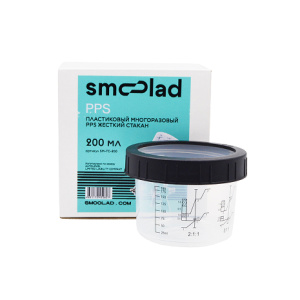 SMOOLAD Твердый стакан 200ml с мерными шкалами и гайкой