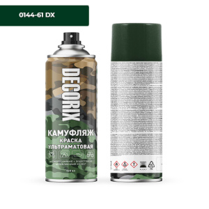 DECORIX КАМУФЛЯЖ, светопоглощающая краска, ультраматовая, 520 мл АРМЕЙСК. ЗЕЛЕНЫЙ