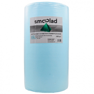 SMOOLAD Нетканые салфетки для обезжиривания высокой прочности СИНИЕ (38х30см) (уп. рулон 400 шт)