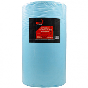 KPD SYSTEM Нетканые салфетки для обезжиривания высокой прочности СИНИЕ (38х30см) (уп. рулон 400 шт)