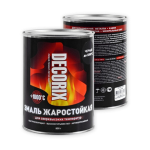 DECORIX Эмаль жаростойкая +1000 в банке, чёрный 0,8кг